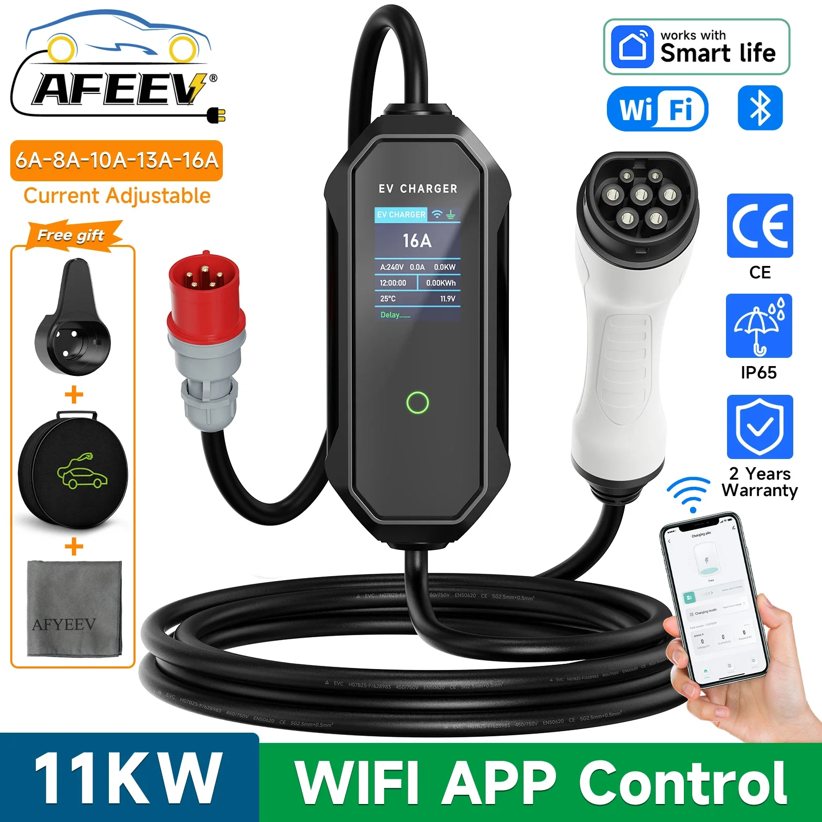 AFEEV 11KW Type 2 EV Charger 1 - Type 2 Portable Ev Charger 11Kw Cee review and price